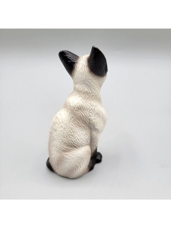 Harvey Knox Kingdom Siamese Cat Porcelain Sitting Global Art Japan Signed - Picture 4 of 6